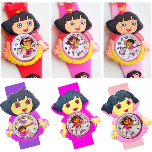 Low Prices Handling Stock Dora Watch Children Girls Watches Slap Wrist Toy Cartoon Kids Quartz Electronic Digital Watches Clock