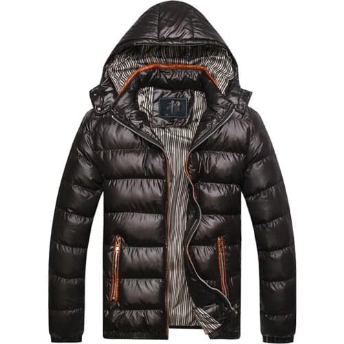 New Design Winter Mens Solid Outdoor Warm Thicken Coat Jacket Hooded Down Coats Jackets Fashion Casual Windproof Parkas
