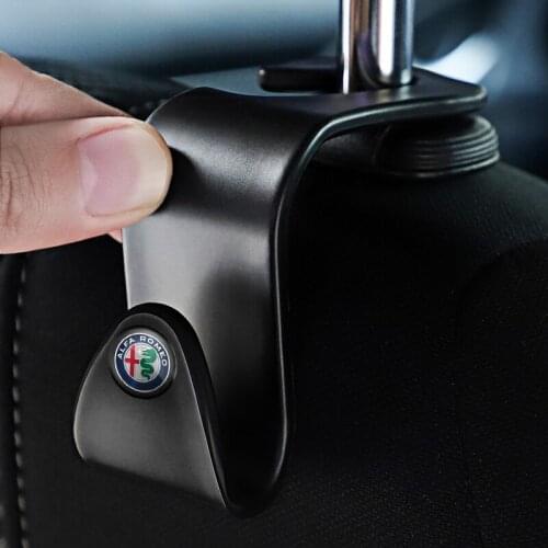 A Pair Portable Car Seat Back Hooks Hanging Bag Rack Accessories For Alfa Romeo Giulia Giulietta Stelvio Spider GT Mito