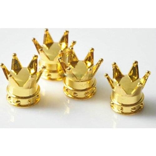 4PCS GOLD Car Universal Crown Wheel Tire Tyre Valve Dust Caps Covers For lada Audi BMW Ford Toyota Opel Volvo etc