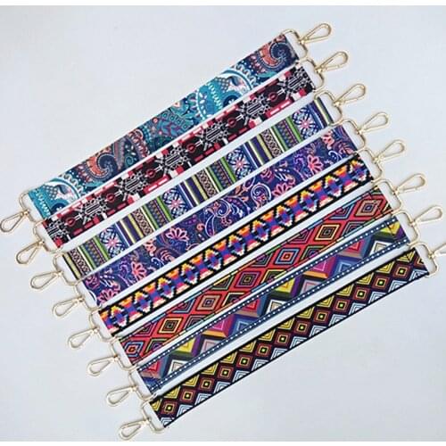 Ethnic Style Bag Belt Rainbow Adjustable Bag Strap Hanger Handbag Accessory Shoulder Bag Strap Replacement Belts Handle Ornament