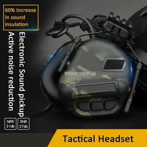 Tactical Headsets Sound Pickup Noise Reduction Military Shooting Headset CS Wargame Helmet Headset Hunting Protective Headphone