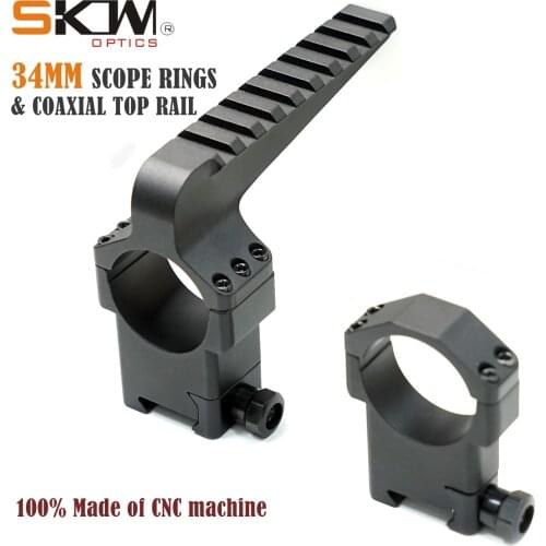 SKWGEAR Tactical 34mm scope rings coaxial rail 34 Scope rings Picatinny rail Mil CNC riflescope mount 34MM mount