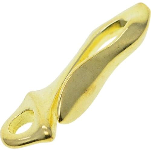 Fine handmade biker raw brass 3D Japanese fishhook U belt hook fiskeychook chains key hanger DIY FOB lanyard