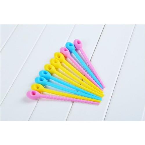 10.8cm food grade safe reusable multifunctional silicone ties cable ties silikon binder headset data line wire ties binder