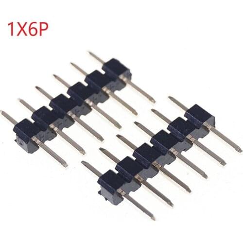 1000pcs 1x6 P 6 Pin 2.0 mm Pin Header male single row Straight PCB 180 Through Hole Insulator height 2.00mm Rohs Lead Free