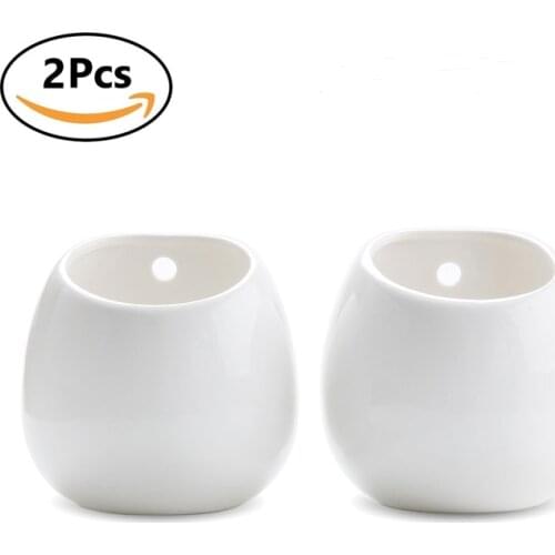 2pcs/lot Mini Ceramic Flower pots Wall Succulent Planter Flower pots Wall decoration pet feeder Home garden decoration