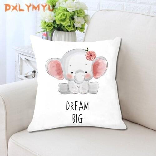 45 * 45CM Cartoon White Cushion Cover Animals Printed Polyester Pillowcase Throw Pillow Case Home Decor