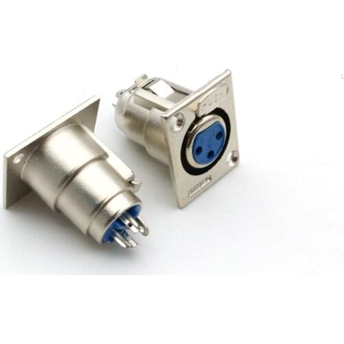 50PCS XLR 3 Pin Female Chassis Panel Mounted Socket adapter