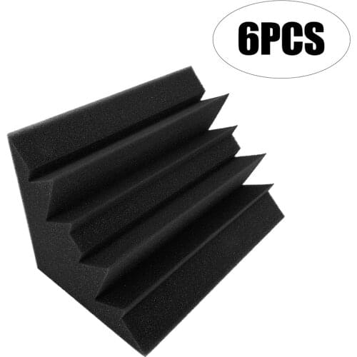 6pcs Recording Soundproof Foam Video Room Sound Noise Insulation Sponge Wall Deadening Tool