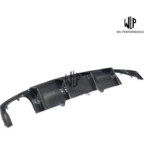 A4 B9 S4 High quality Carbon fiber Rear bumper diffuser lip with LED lights For Audi A4 B9 S4 Car boby kit 16-up