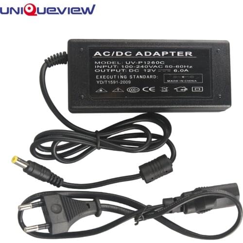 AC100V-240V to DC 12V 6A CCTV Camera DVR Security System Power Supply Adapter