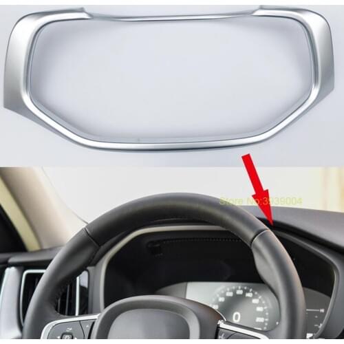For Volvo XC60 2018 1PC Matte Silver ABS Chrome Car Dashboard Decoration Central Control Cover Trim Molding Car Styling