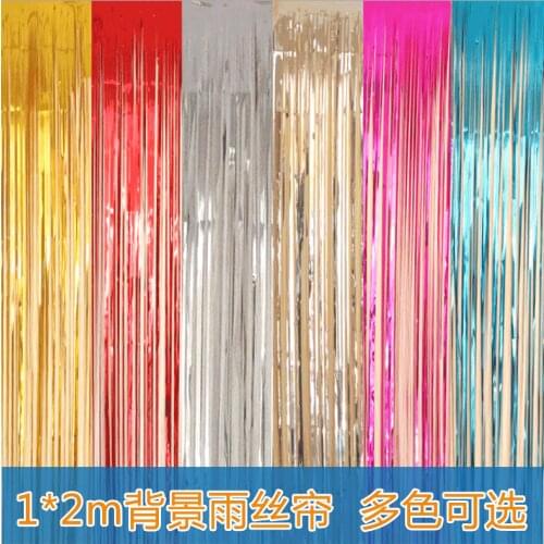 Wedding venue decoration supplies garland birthday party birthday party stage decoration background curtain tassel 2m rain