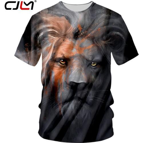 CJLM Newest Harajuku Men T-shirts 3d lion Funny Print Designed Stylish Summer T shirt Man Brand Clothes Tops Tees Plus Size 7XL