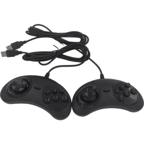 USB Gamepad Game Controller 6 Buttons for SEGA USB Gaming Joystick Holder for PC MAC Mega Drive Gamepads