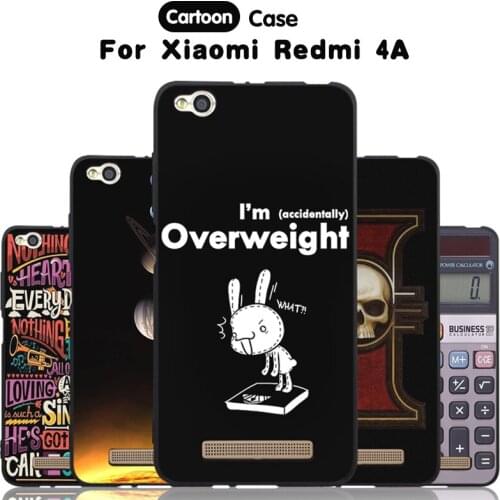 JURCHEN Phone Case For Xiaomi Redmi 4A Case Cover Luxury Cartoon Paint Silicone Black Cover For Case Redmi 4A Redmi4A Soft TPU