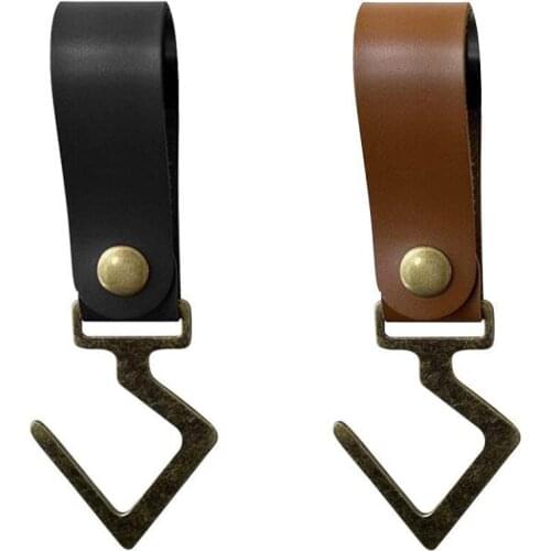 Compact Outdoor Camping Leather Hook S Type Clothes Towel Storage Rack Kitchen Pot Pan Hanger Camping Equipment