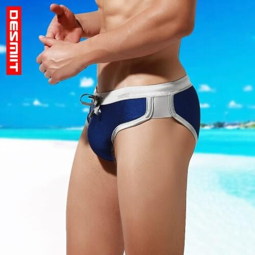 Desmiit Swimwear Men swimming briefs Push Up Men sexy swimsuit Pachwork swim trunks Quick Dry Surfing Shorts Beach Shorts sunga