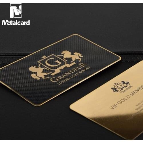 High-grade metal card stainless steel business card hollow member card custom gold card design