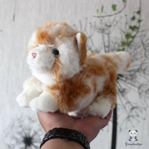 Soft Plush Animals American Shorthair Doll Toy Cute Gray Tabby Cats Model Soft Present Girls