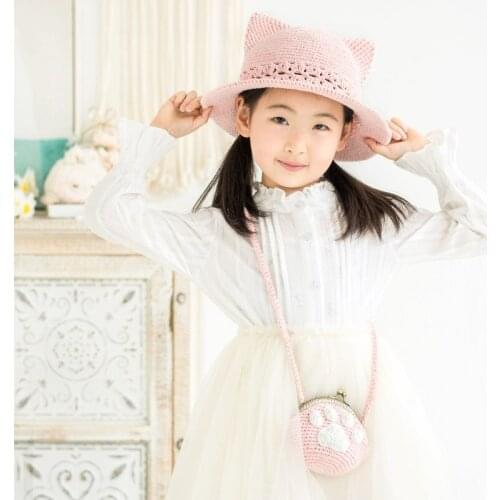 Cute Cat Crochet Hat and Bag Set DIY Material Package Adult Crochet Kits Cute Gift Knitting Kit for Beginners Crochet DIY Hat