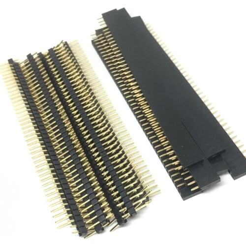 10pcs 2.54mm Connector Male Female Set 40 Pin 1x40 Single Row 2.54 Breakable PCB Connector Strip Pin Header