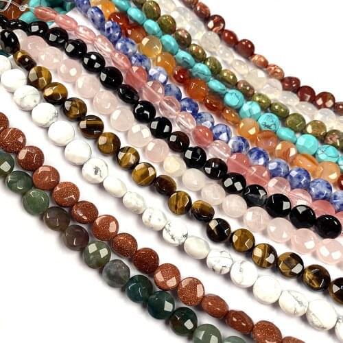 Natural Stone Agates Oblate Shape Loose isolation Beads Semifinished Beaded for Jewelry Making DIY Bracelet Necklace Accessories