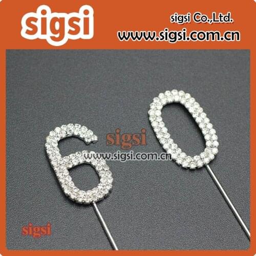 Significative number crystal rhinestone cake topper for decoration
