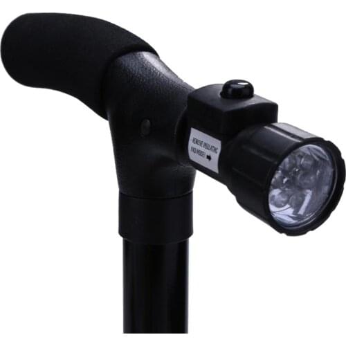 Outdoor Camping Stick with Elder LED Light Folding Telescopic Trekking Poles Hiking Cane Walking Stick Hiking Accessories