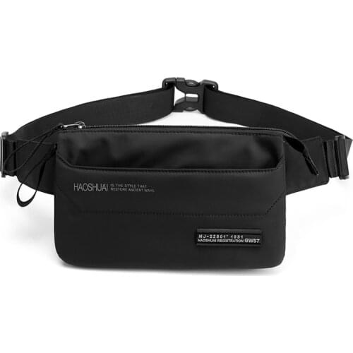 Men Women Nylon 4 Pockets Waterproof Waist Packs Fashion Male Simple Wear Resistant Black Fanny Pack Messenger Shoulder Bag 395