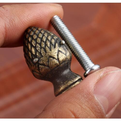 2pcs/kit Strawberry Knobs Antique Bronze Handles Alloy Pulls w/screws Vintage Furniture Door Cupboard Drawer Kitchen 25*15mm