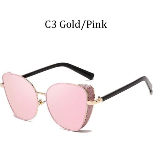 2020 New LVVKEE Brand men women driving sunglasses Flash Cat Eye oculos Gafas sun glasses butterfly Steampunk Female male UV400