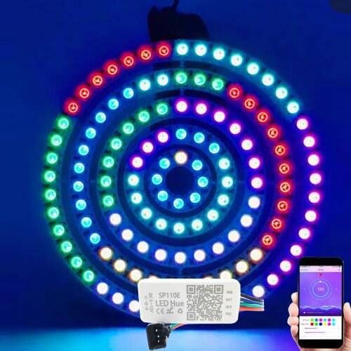 WS2812B LED Ring RGB Addressable Pixels Ring with SP110E Led Controller Kit WS2812 IC 5050 RGB Led Chip 5V led Lights For Room