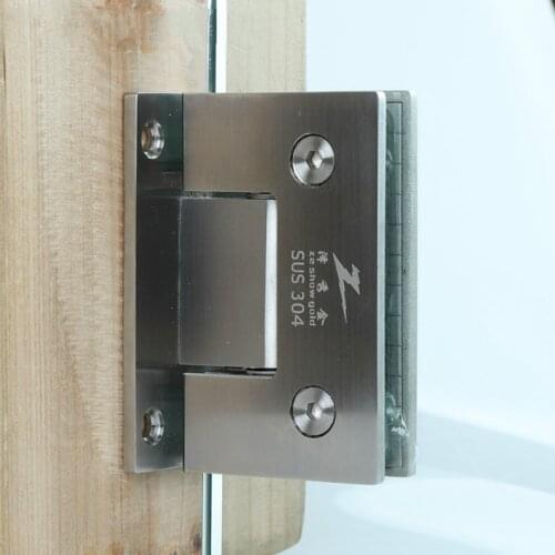 Thick Sanding 90 Degree Bathroom Clip Hinge Glass Door Furniture Hardware 304 Stainless Steel Shower Room Hinge Fittings