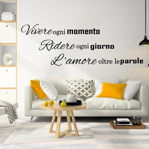 Italian Live Laugh Love Quote Wall Sticker Bedroom Kids Room Italy Family Love Quote Wall Decal Living Room Vinyl Art