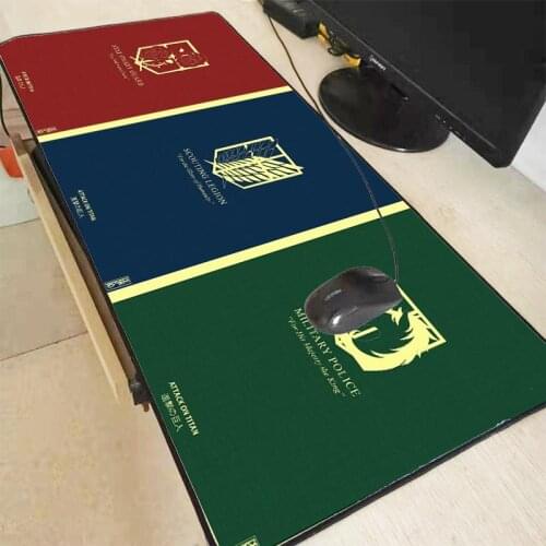 XGZ Large Attack on Titan Logo Japan Anime Mousepad Durable Rubber Gaming Mouse Pad Gamer Locking Edge Laptop Keyboard Desk Mat