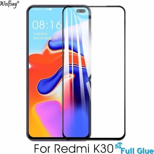 2PCS Full Glue Screen Protector For Xiaomi Redmi K30 Tempered Glass Full Cover Glass for Xiaomi Redmi K30 9H 2.5D Premium Film