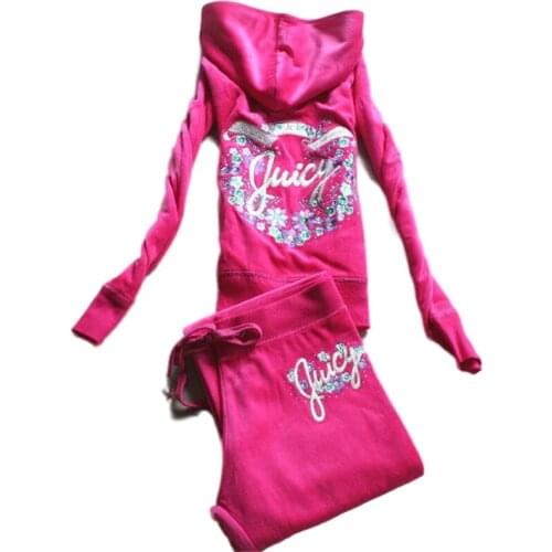 Embroidered Diamond Velvet 2 Two Piece Set Top And Pants Women Casual Tracksuit Autumn Sportwear Hoodies Sweatshirts