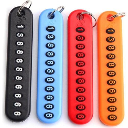 1Pc Anti-Lost Car Keychain Pendant Keychain Phone Number Card Keyring Auto Vehicle Key Chain Hanging Plate Car Accessories