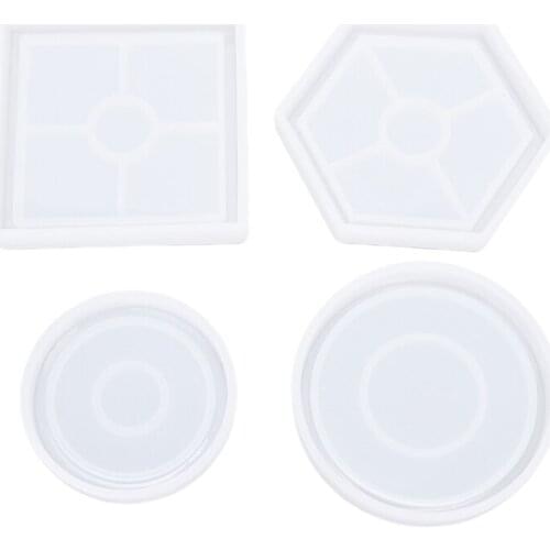 1pcs Coaster Resin Silicone Cup Mat Pad Mold Jewelry Making Epoxy Mould Tool Craft