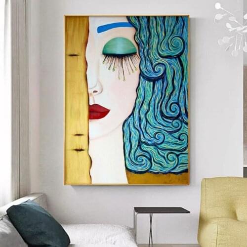 100% Hand Painted Popular Art Feels Sad Oil Painting On Canvas For Lover Bedroom Wall Decoration