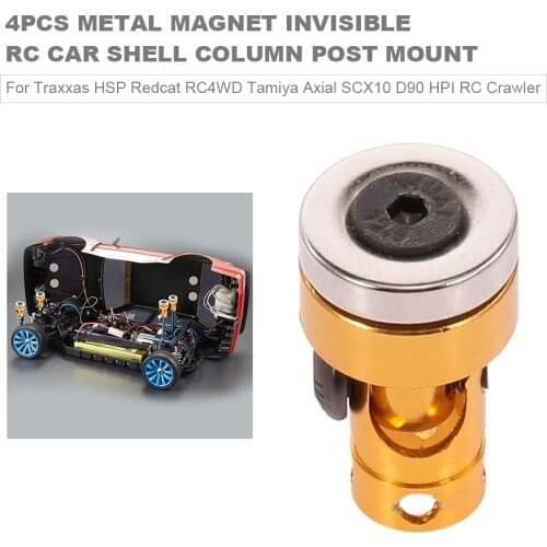 4pcs RC Car Shell Column Post Mount Metal Magnet Invisible for Traxxas HSP Redcat RC4WD Tamiya Axial SCX10 D90 HPI RC Crawler