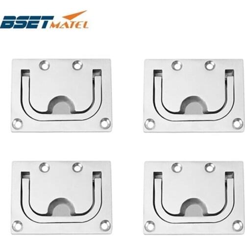 4 pieces/Lot stainless steel 316 Flush lift handle Flush hatch Lift Ring Hatch Pull Handle Locker Cabinet boat marine hardware