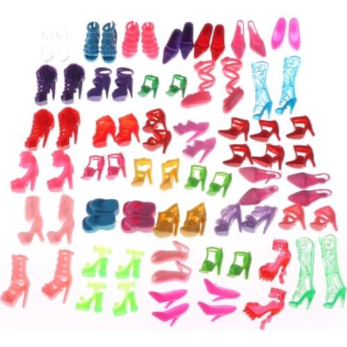 40 Pairs Fashion Doll Shoes Heels Sandals for Dolls Outfit Dress Best Gift for Little Girl Dollhouse Accessories