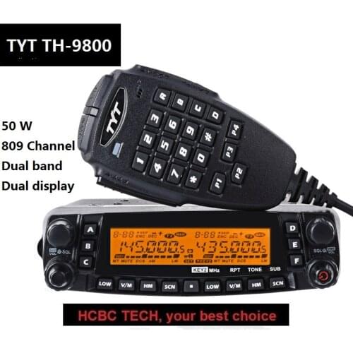 50 KM Long Range 1801A TYT TH-9800 Plus Quad Band 50W Car Mobile Marine Radio Station TYT TH9800 TH 9800 Repeater Scrambler