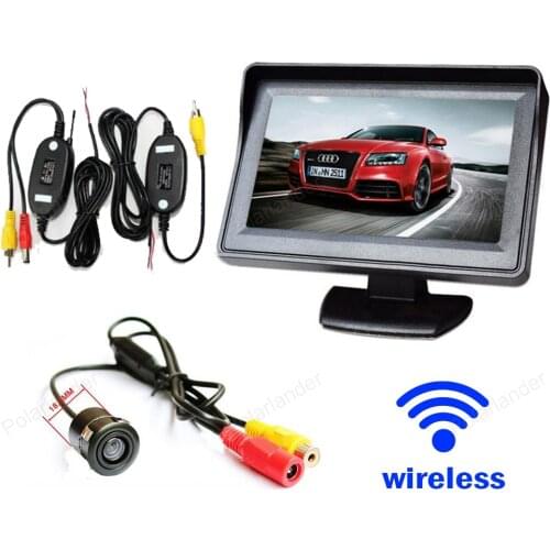 Wireless 4.3 " TFT LCD Car Monitor with CCD Rear View Camera 2.4GHz transmitter receiver parking assistance system