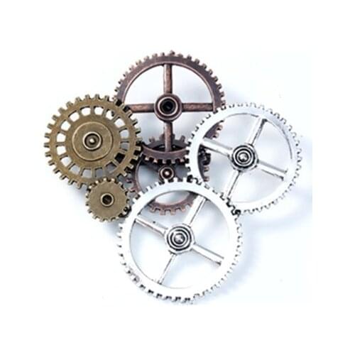 Zinc Based Alloy Steampunk Pin Brooches Gears Antique Silver color Copper Hollow For Coats Hats