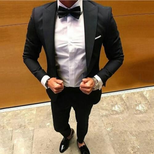 Black Suits for Wedding Men Suits with Pants Men Blazers Groom Tuxedo Terno Masculino Costume Homme Maraige 2Piece traje hombre