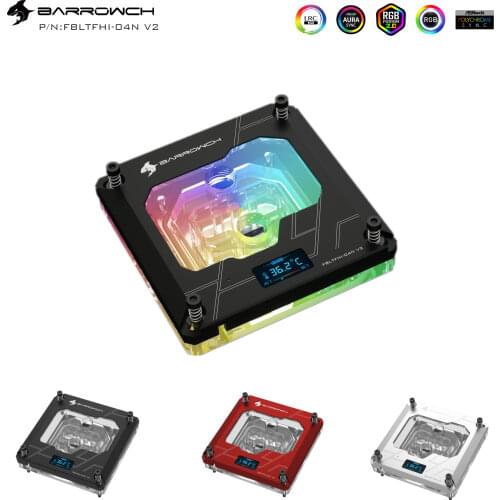 Barrowch CPU Water Block Digital Display For INTEL 115X X99 X299 Platform LRC2.0 Support Mohterboard AURA SYNC FBLTFHI-04N V2